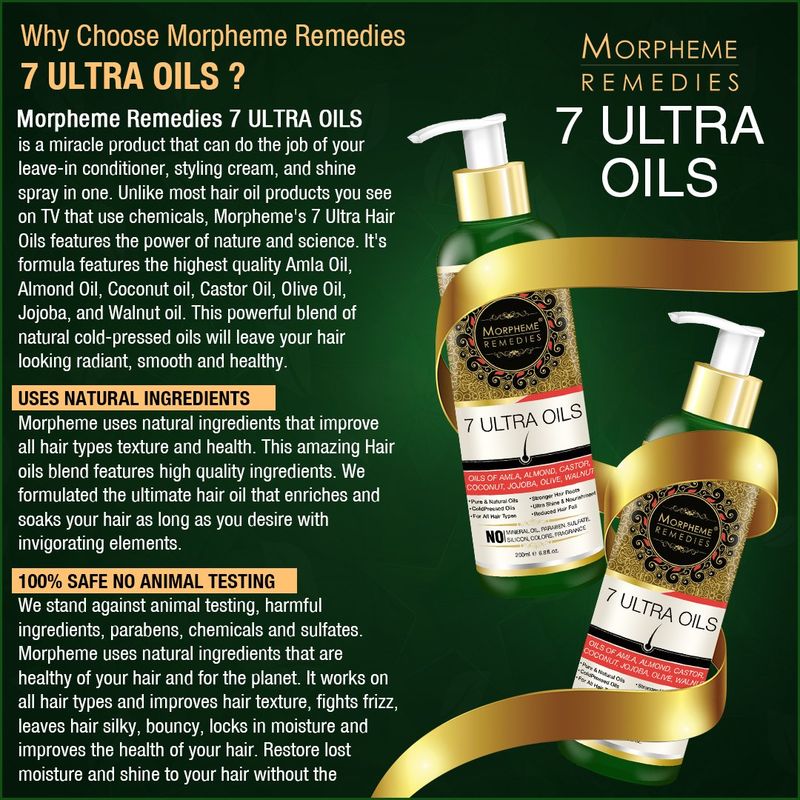 Morpheme Remedies 7 Ultra Hair Oils Pure Oils No Mineral Oil At