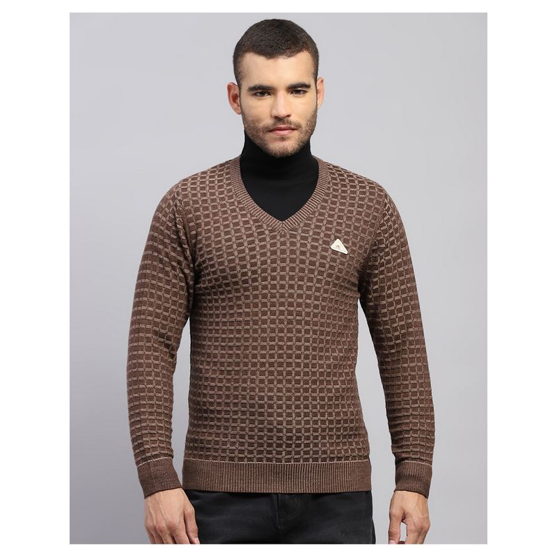 Monte Carlo Men's Regular Fit Winter Brown Sweater (L)