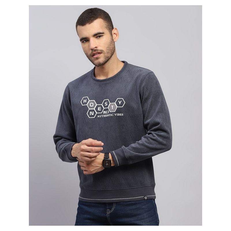 Monte Carlo Men's Regular Fit Winter Grey Sweatshirt (M)