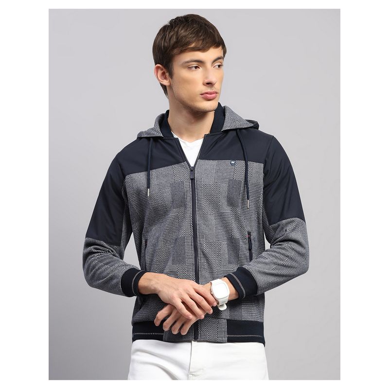 Monte Carlo Men Regular Fit Winter Navy Blue Sweatshirt (M)