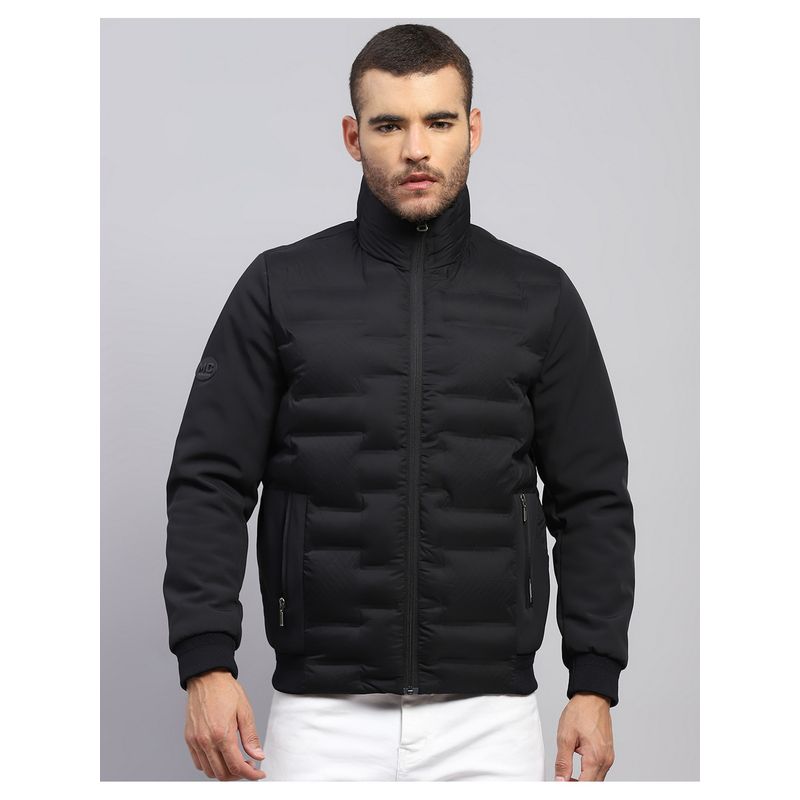 Monte Carlo Men's Regular High Neck Black Solid Puffer Jacket (2XL)