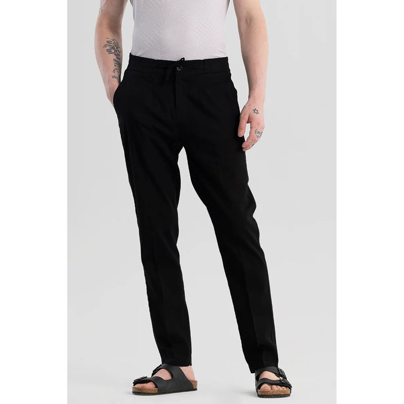 Snitch Nova Black Linen Blend Trouser (34)