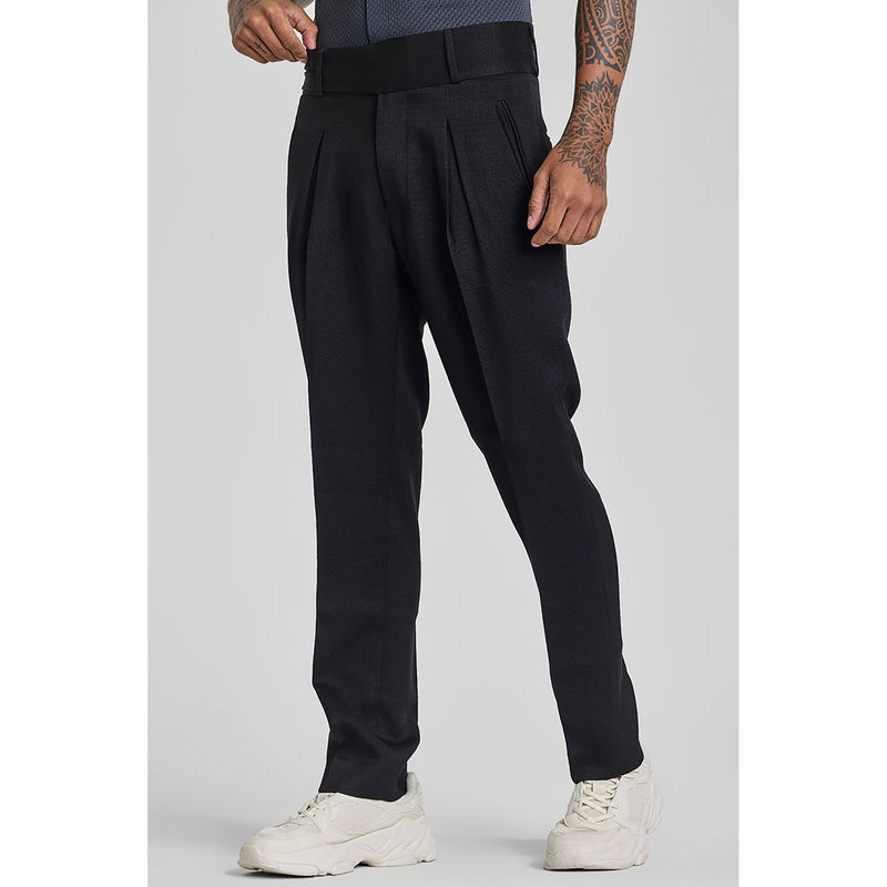 Snitch Black Relaxed Fit Korean Trouser (34)