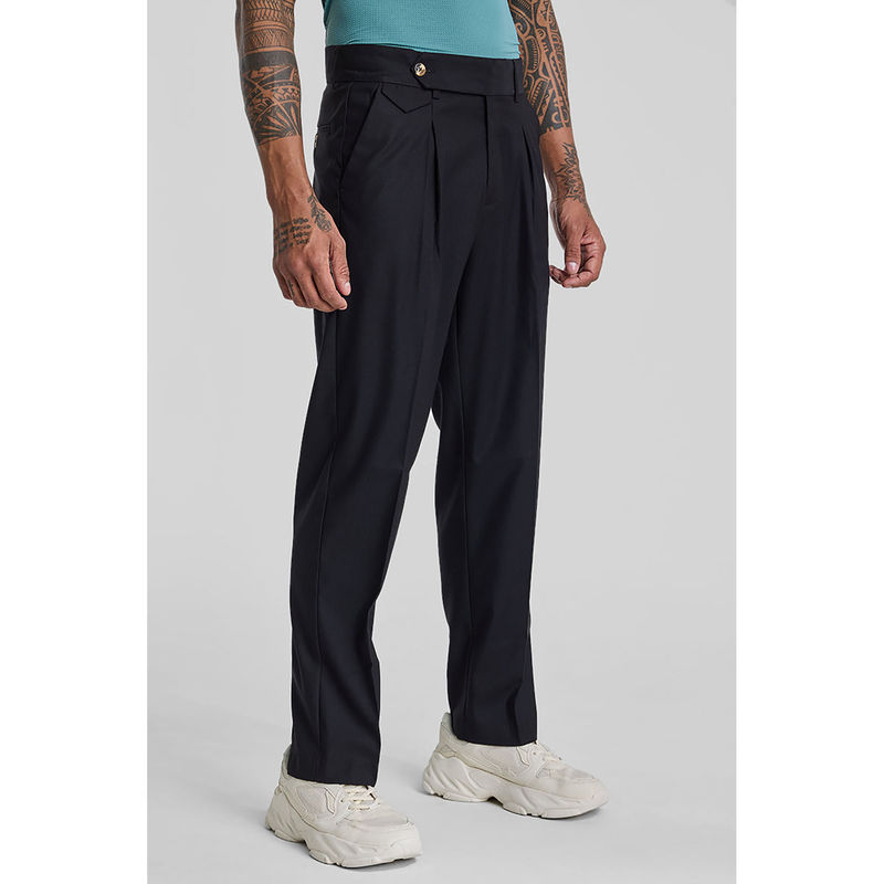 Snitch Black Relaxed Fit Korean Trouser (36)