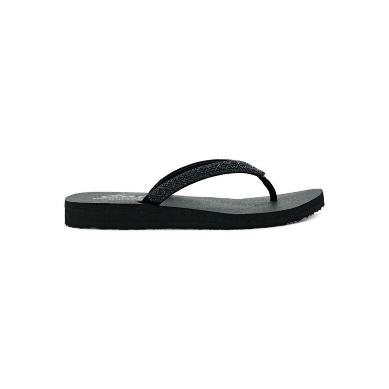 SKECHERS MEDITATION - X'S AND O'S Black Flipflops (UK 5)