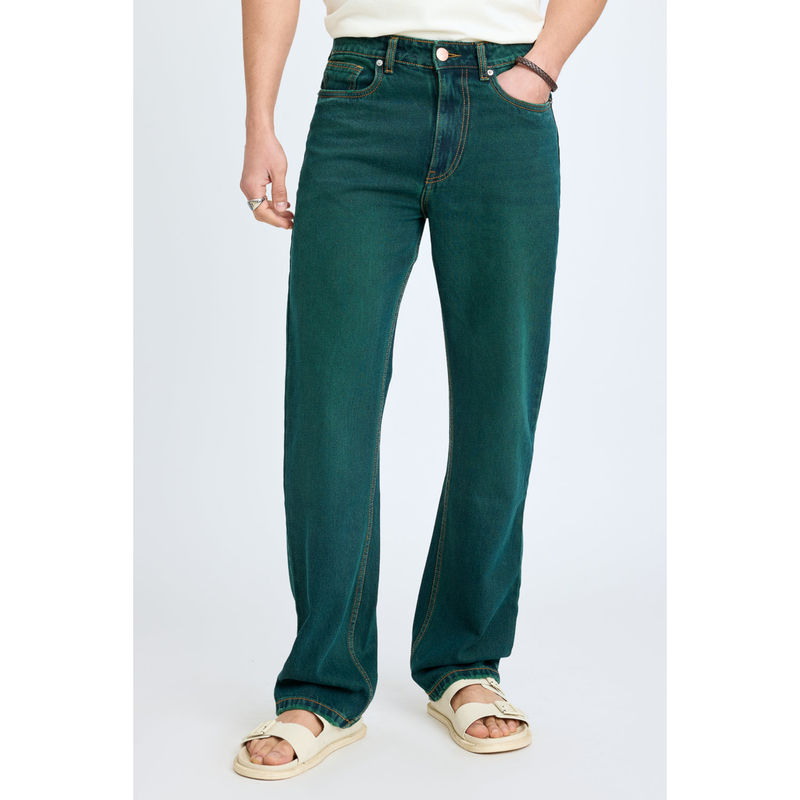 FREAKINS Men'S Green Regular Jeans (28)