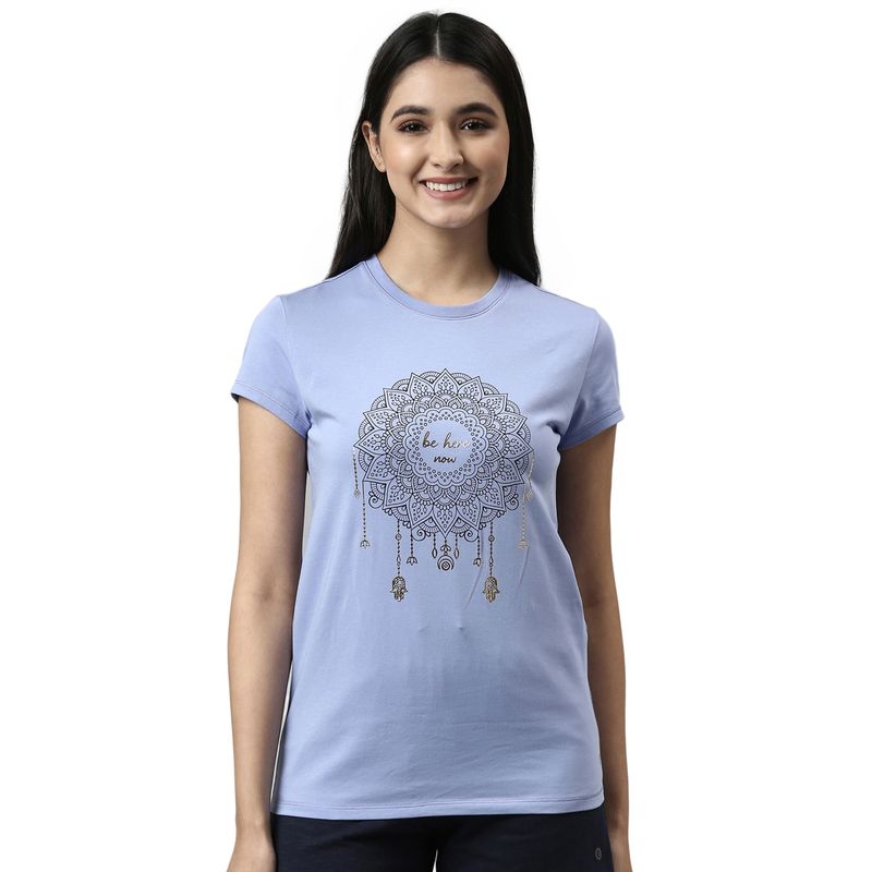 Enamor Short Sleeve Crew Neck Regular Length T-Shirt Slim Fit Soft Stretch Cotton E147 (S)