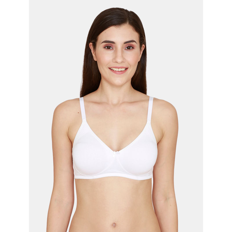 Buy Zivame Cotton Double Layered Wirefree Bra - Nude online