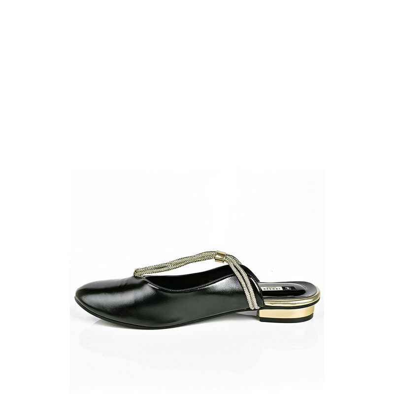 IRUSSH Embellished Low Cut Diamante Loop Mules (EURO 35)