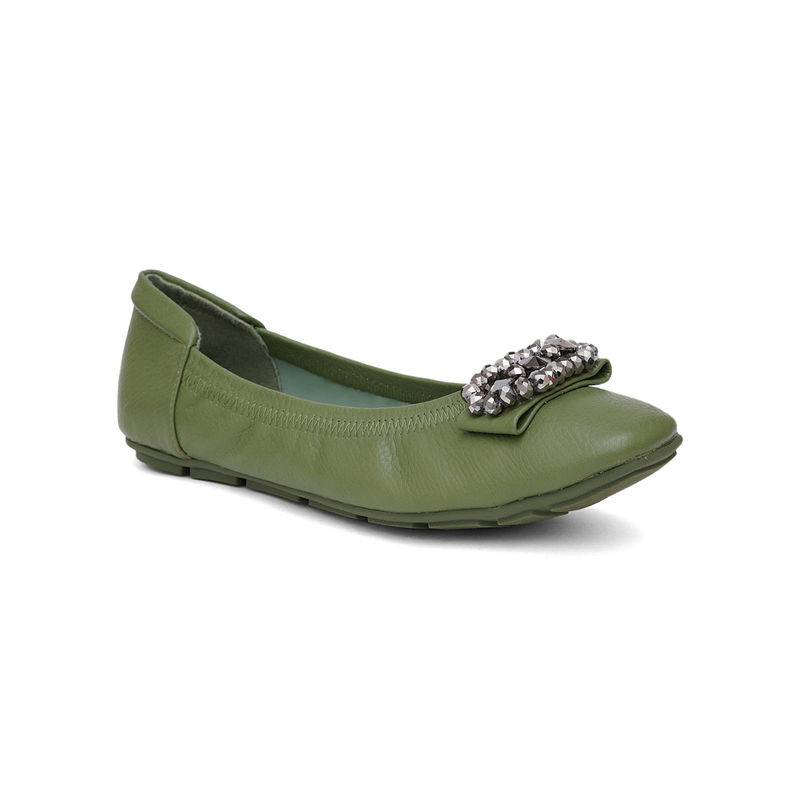 Sherrif Shoes Womens Fashionable Green Color Ballerinas (EURO 38)