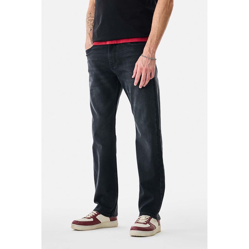 Snitch Black Washed Comfortable Casual Jeans for Men (30)