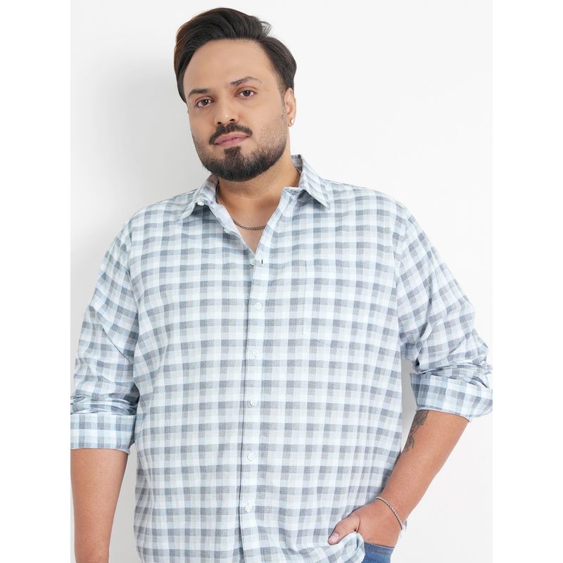 HIGHLANDER Blue Checks Relaxed Fit Shirt (2XL)