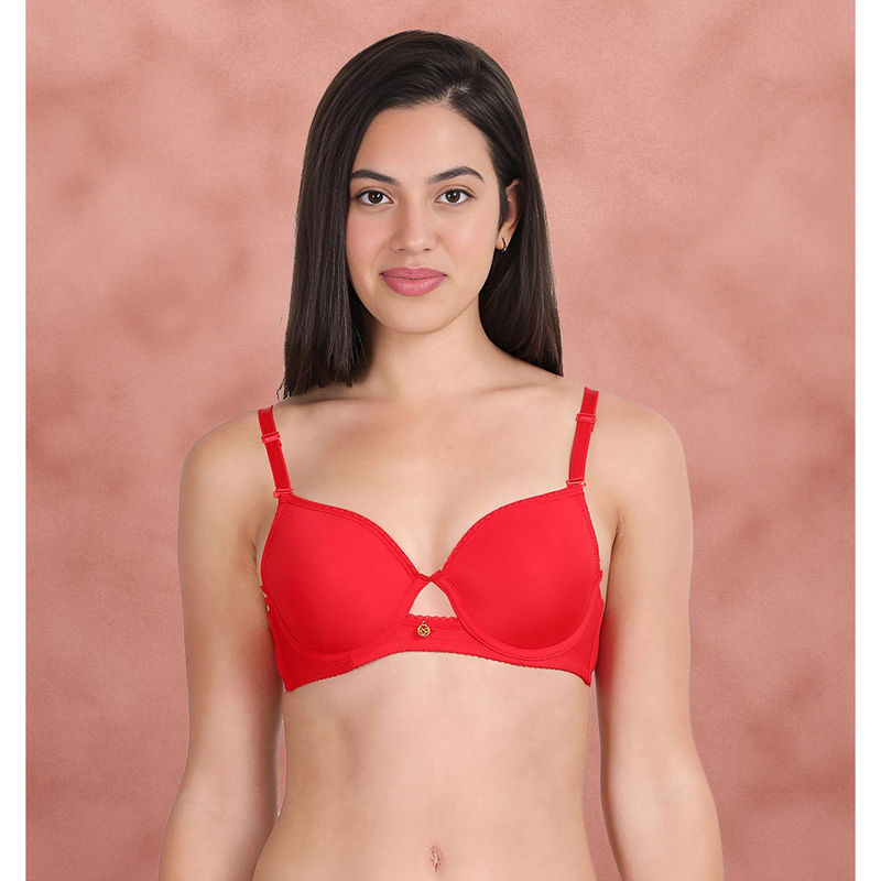 Shyaway Susie By Shyaway Fiery Red Lace Neckline with Centre Keyhole Wired Bra (34B)
