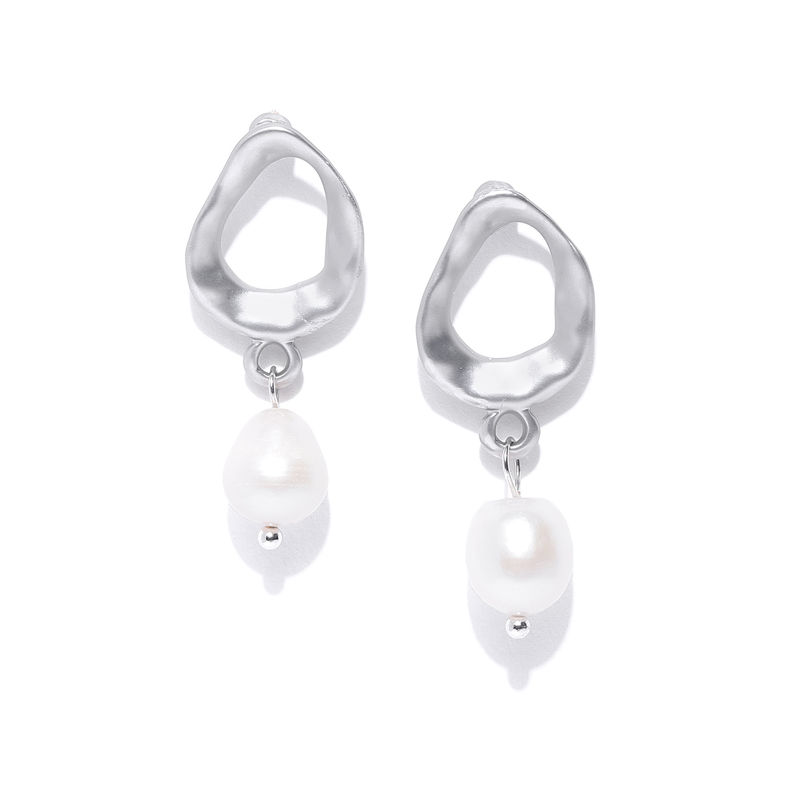 Priyaasi SilverPlated Contemporary Drop Earrings Buy Priyaasi Silver