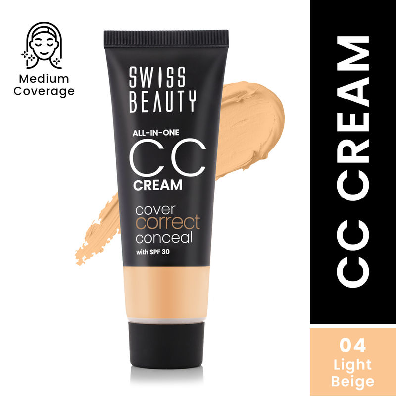 Swiss Beauty All-In-One CC Cream Cover Correct & Conceal - 04 Light Beige
