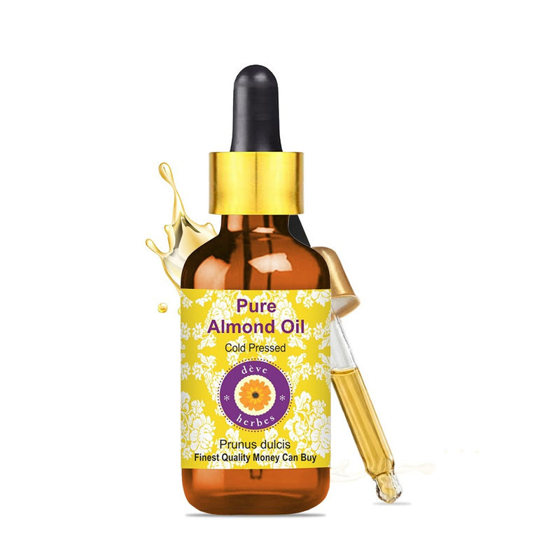 Deve Herbes Pure Almond Oil With Vitamin E For Hair Fall Control, Light Weight & Dandruff Control