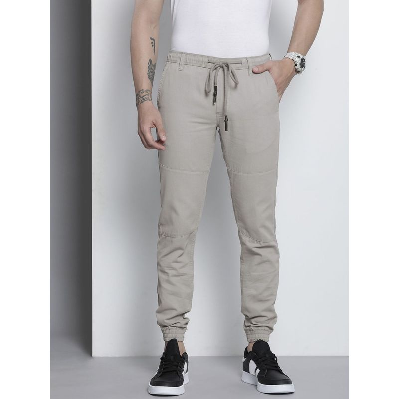 The Indian Garage Co Men Grey Solid/Plain Joggers (32)
