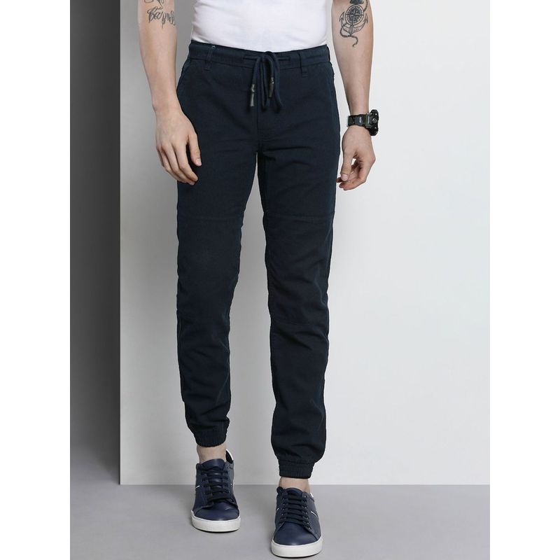 The Indian Garage Co Men Navy Blue Solid/Plain Joggers (30)