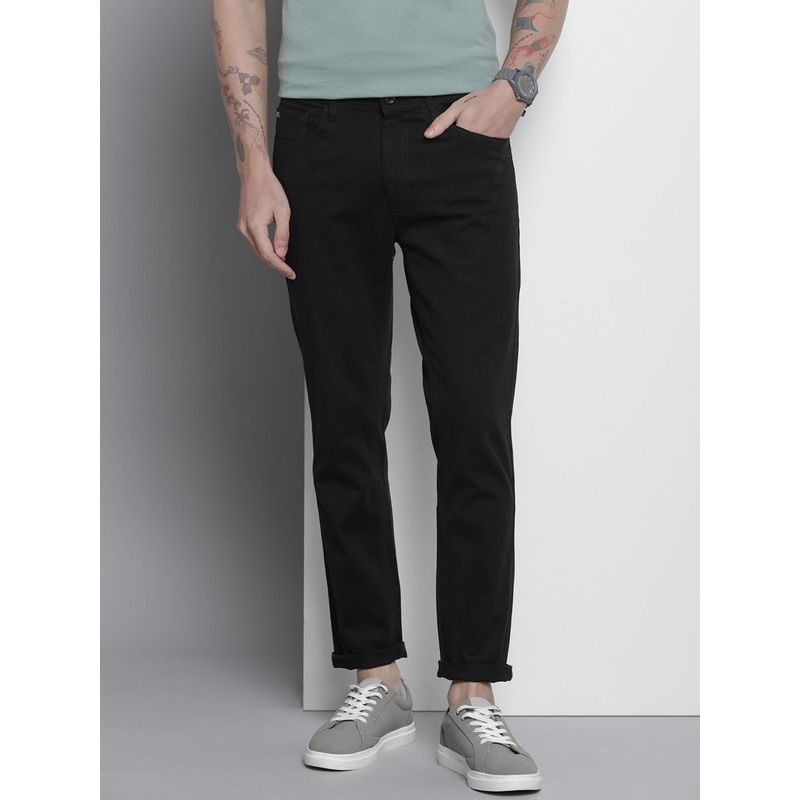 The Indian Garage Co Men Black Solid/Plain Chinos (30)