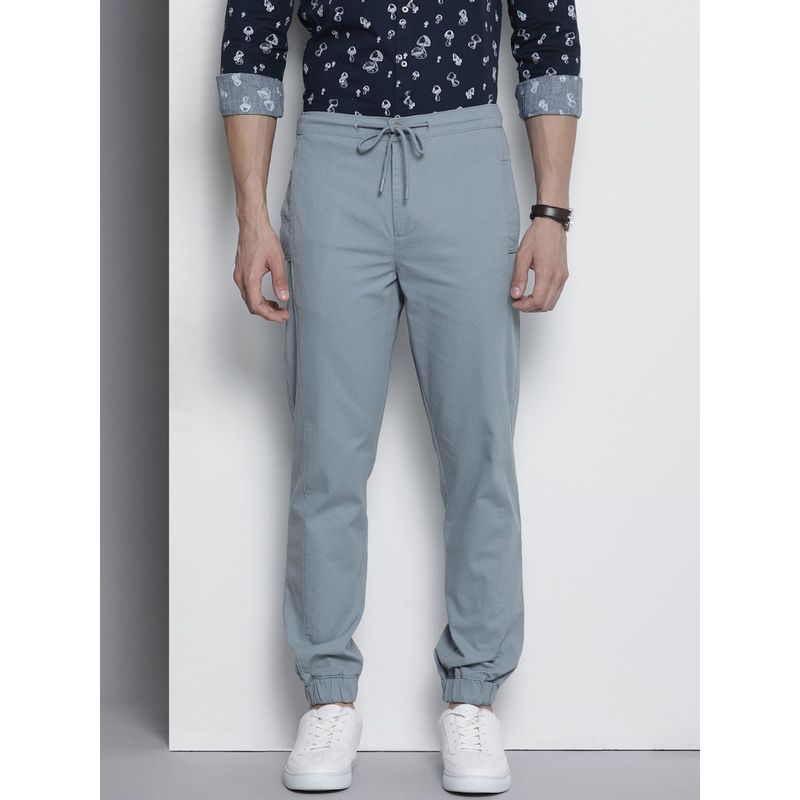 The Indian Garage Co Men Blue Solid/Plain Joggers (30)