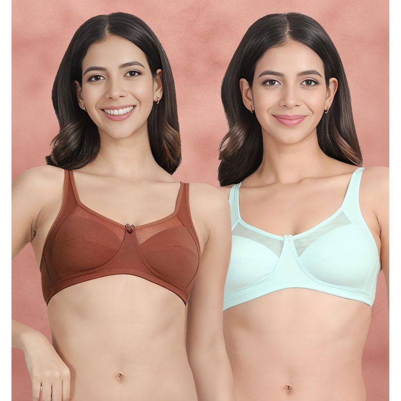 Shyaway Susie By Shyaway Mesh Neckline Non Padded Everyday Bra (Pack of 2) (30C)
