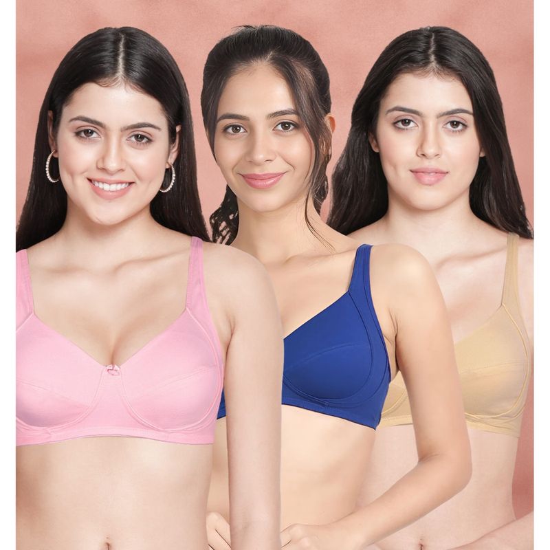 Shyaway Susie By Shyaway Non Padded Everyday Side Support Bra (Pack of 3) (30C)