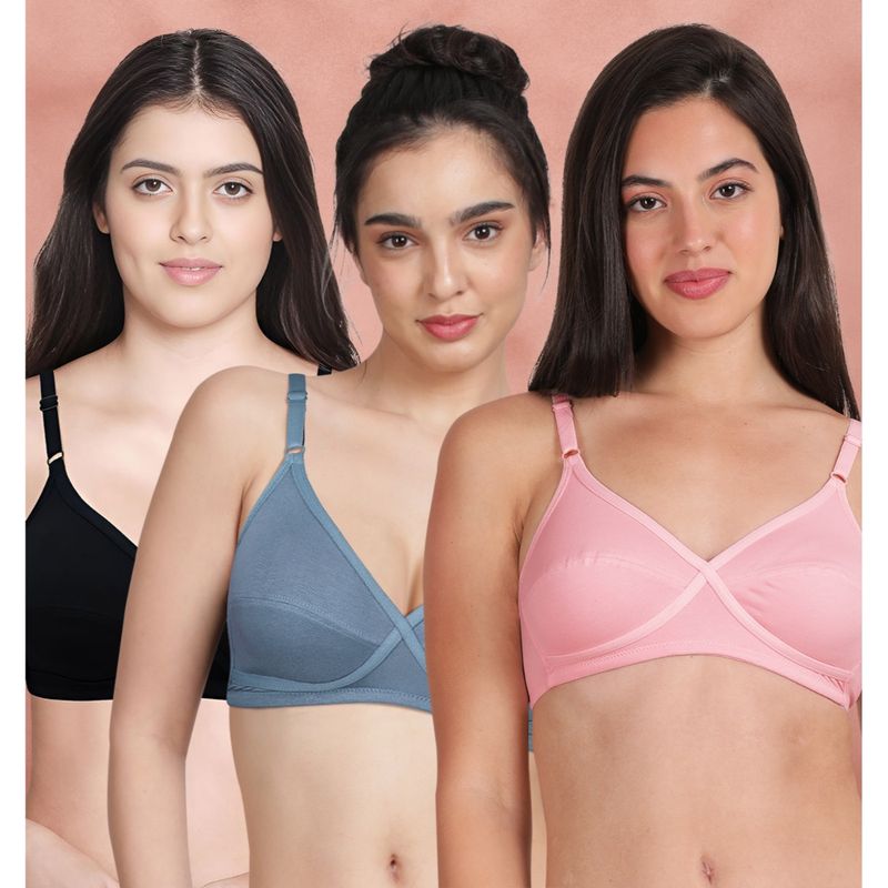 Shyaway Susie By Shyaway X Frame Seamed Wirefree Everyday Bra (Pack of 3) (32B)