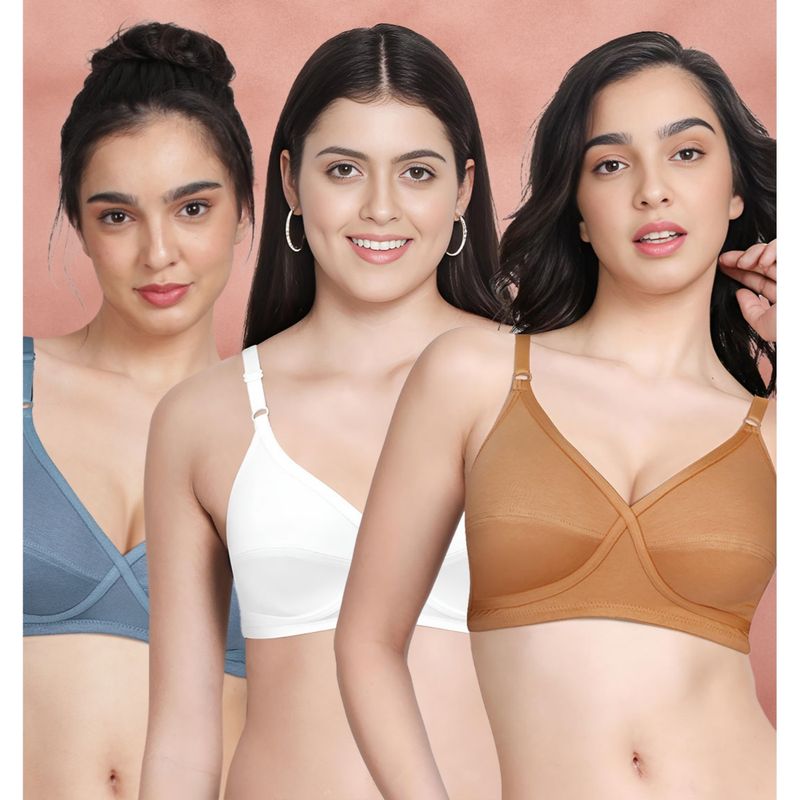 Shyaway Susie By Shyaway X Frame Seamed Wirefree Everyday Bra (Pack of 3) (32C)
