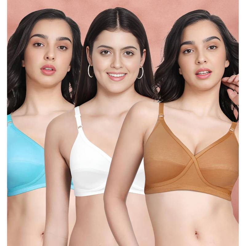 Shyaway Susie By Shyaway X Frame Seamed Wirefree Everyday Bra (Pack of 3) (32C)