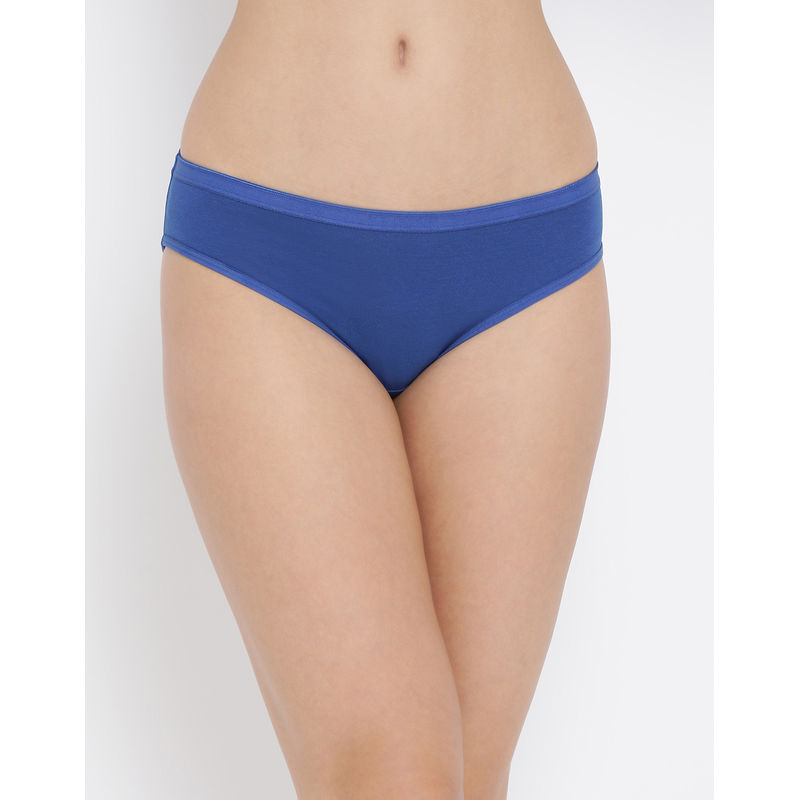 Clovia Cotton Low Waist Bikini Panty Blue Buy Clovia Cotton Low
