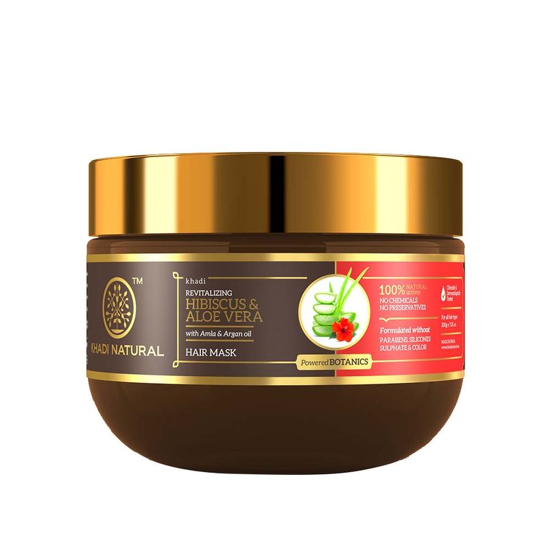 Khadi Natural Hibiscus & Aloevera Hair Mask With Amla & Argan Oil- Powered  Botanics: Buy Khadi Natural Hibiscus & Aloevera Hair Mask With Amla & Argan  Oil- Powered Botanics Online at Best