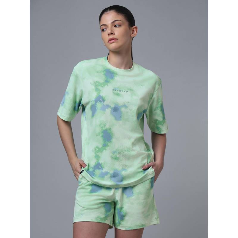 Technosport Women Tie & Dye Slim Fit Sports Co-ord set (S)