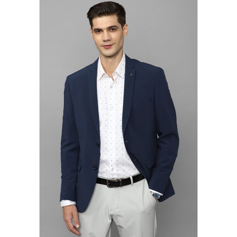 Allen Solly Men Navy Blue Slim Fit Solid Formal Blazer (40)