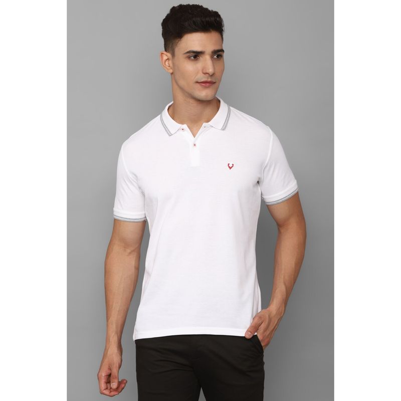Allen Solly Men White Solid Polo T-Shirt (XL)