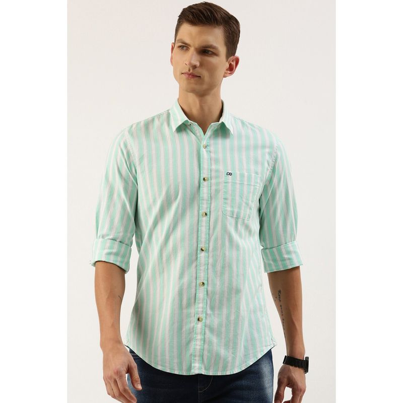 Peter England Men Green Slim Fit Casual Shirt (40)