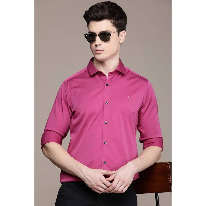 Simon Carter Men Pink Solid Casual Shirt (39)