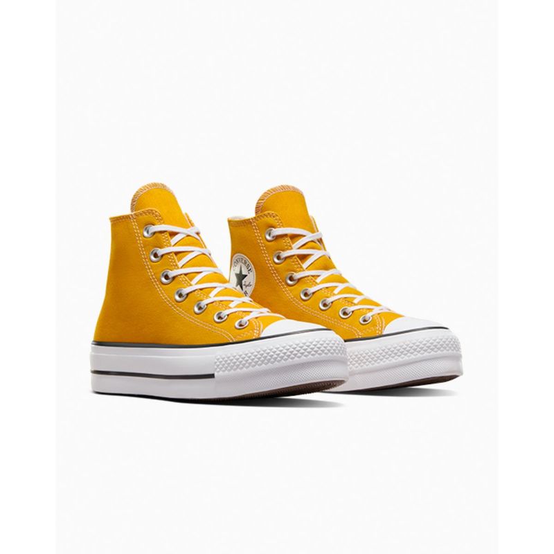 Converse Women Chuck Taylor All Star Lift High Top Yellow Sneakers UK 6