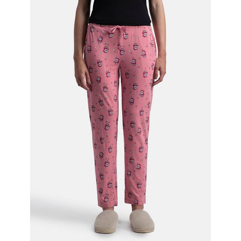 Jockey RX09 Women Micro Modal Cotton Printed Pyjama - Cashmere Rose (XS)