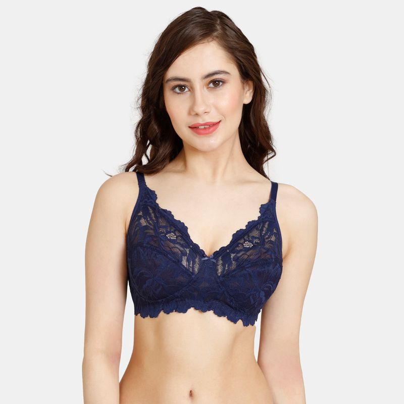 Buy Zivame Rosaline Double Layered Non Wired Full Coverage Super Support Bra  - Grey Melange Online
