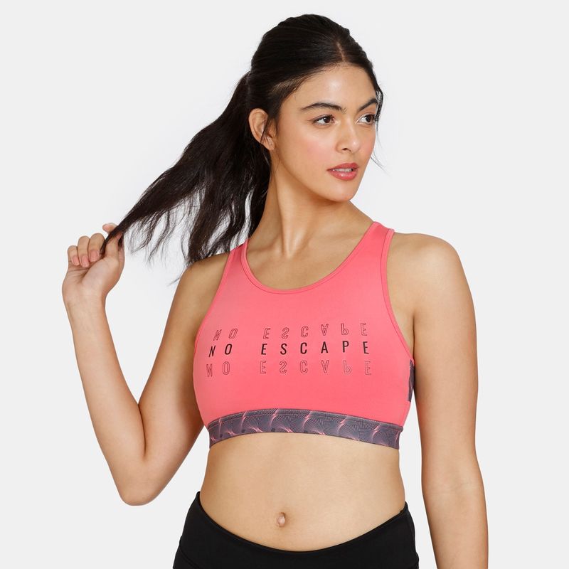 Buy Zivame Zelocity Quick Dry Sports Bra with Removable Padding Sun