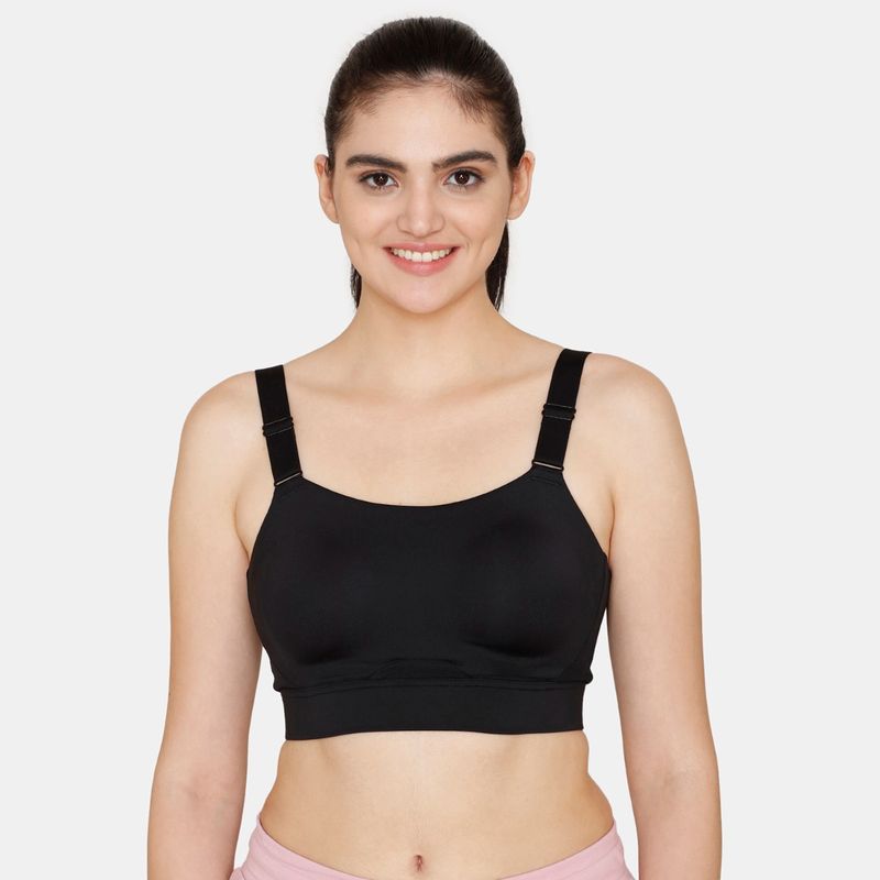 Buy Zivame Zelocity High Impact Quick Dry Sports Bra Jet Black Online