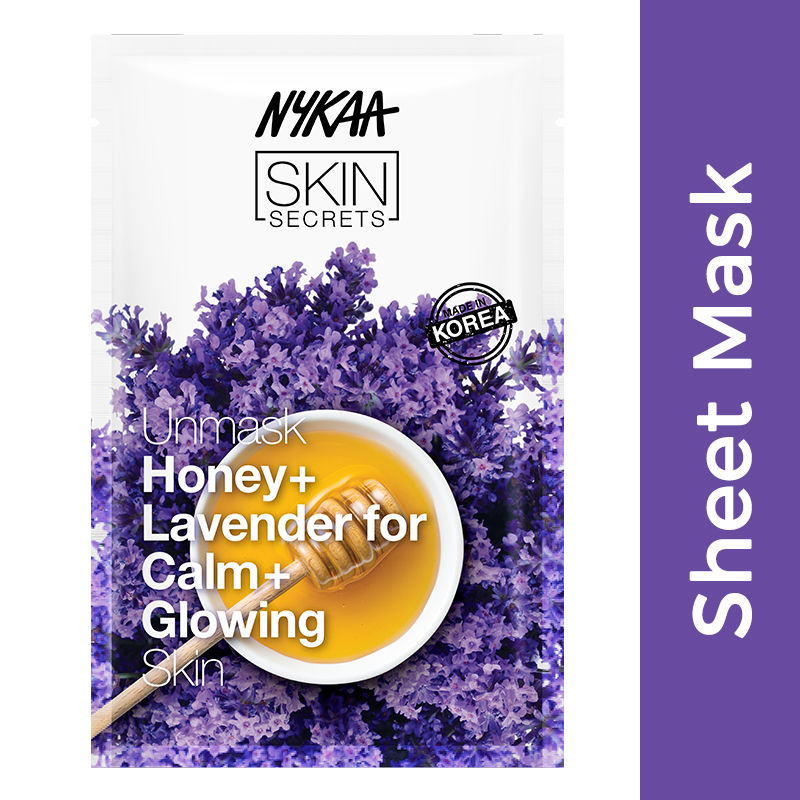 Nykaa Skin Secrets Exotic Indulgence Honey + Lavender Sheet Mask For Calm & Glowing Skin