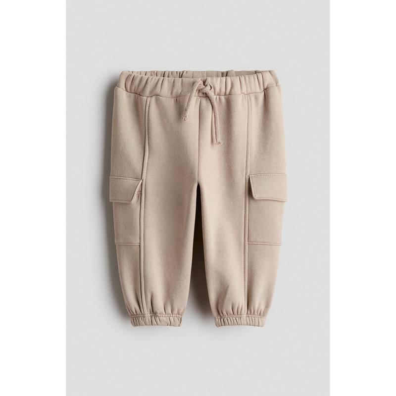 H&M Boys Beige Cargo-Style Sweat Joggers (4-6 Months)
