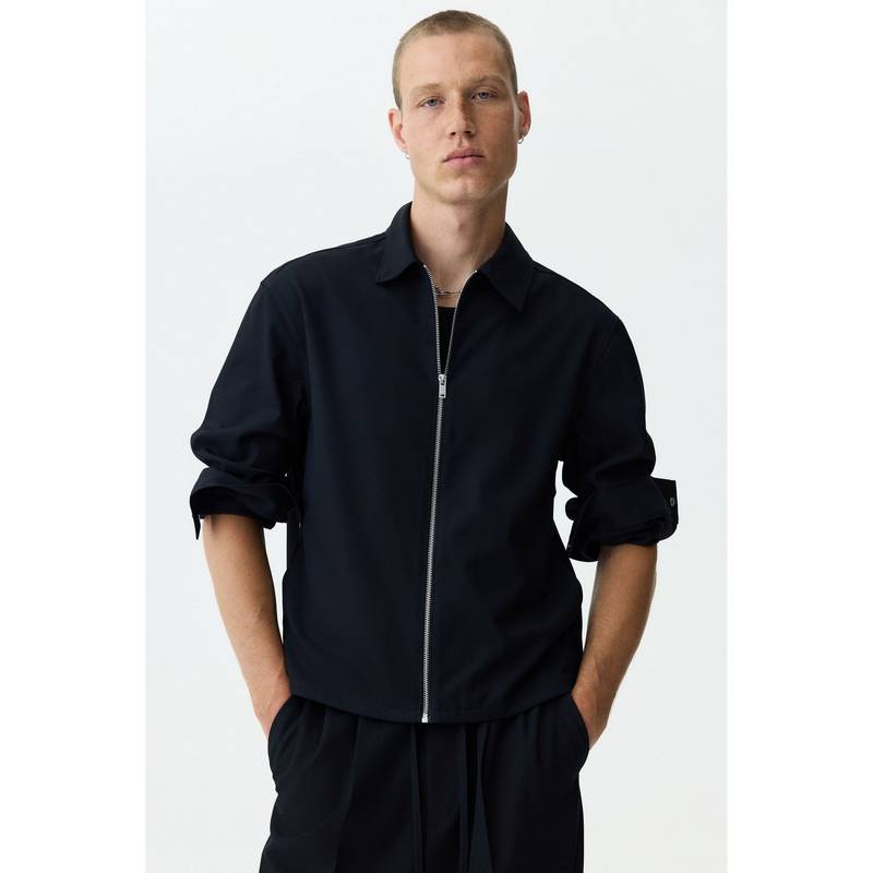 Popular H&M Men Black Twill Overshirt (S)