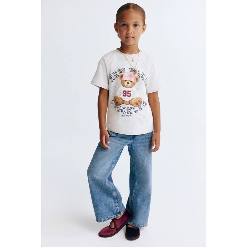 H&M Girls Blue Loose Fit Wide Leg Jeans (1.5-2 Years)