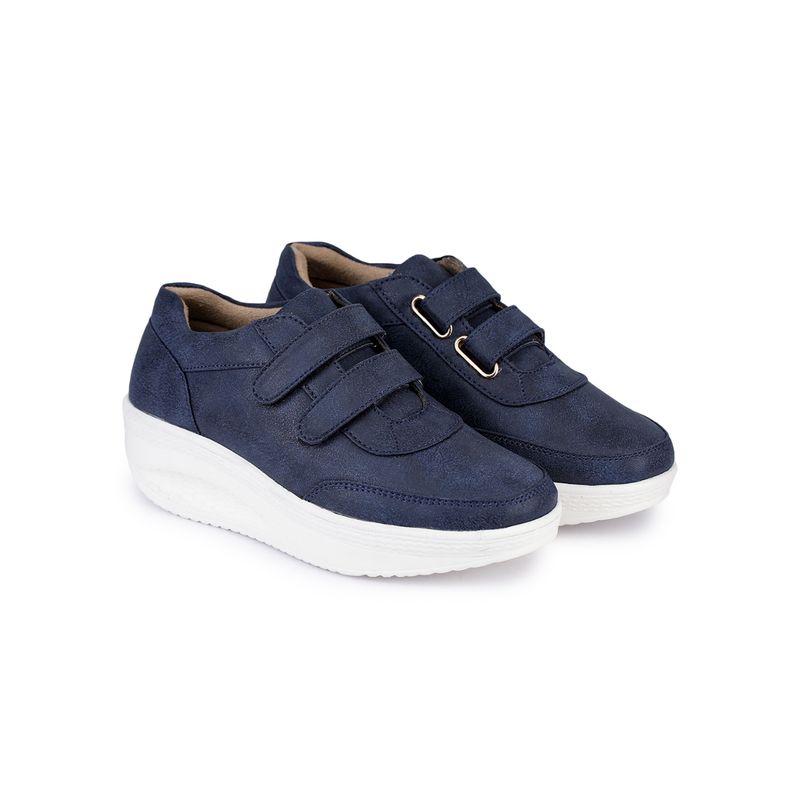 VALIOSAA Navy Blue Solid-Plain Sneakers (EURO 41)