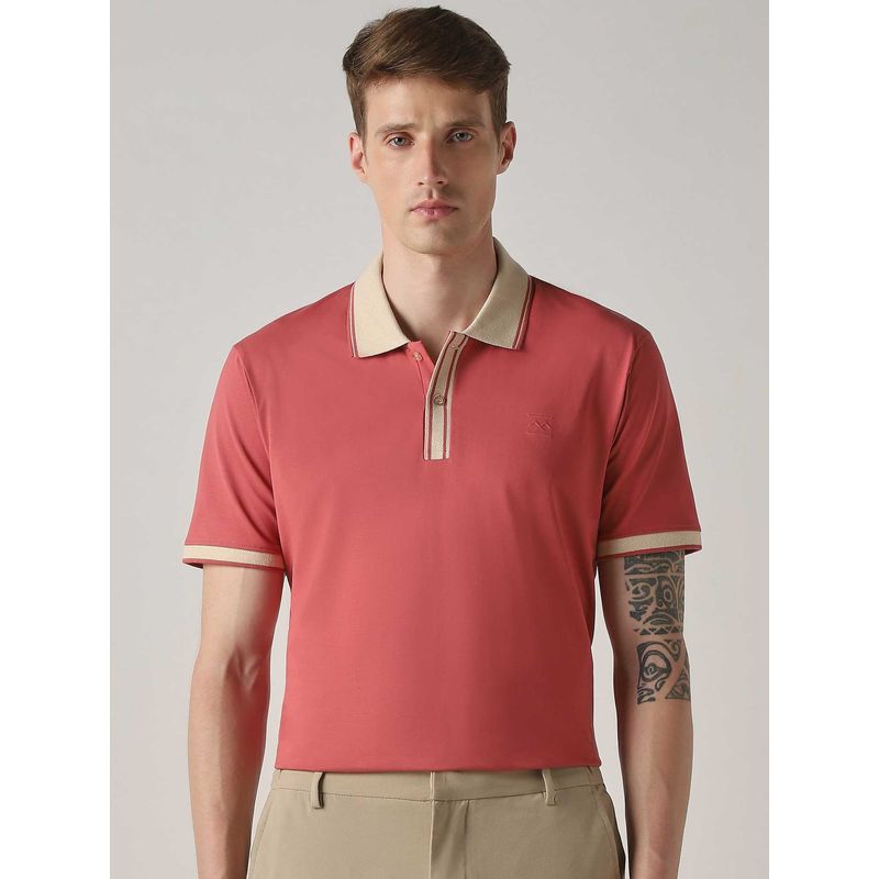 Mufti Men Coral Solid Polo T-shirt (M)