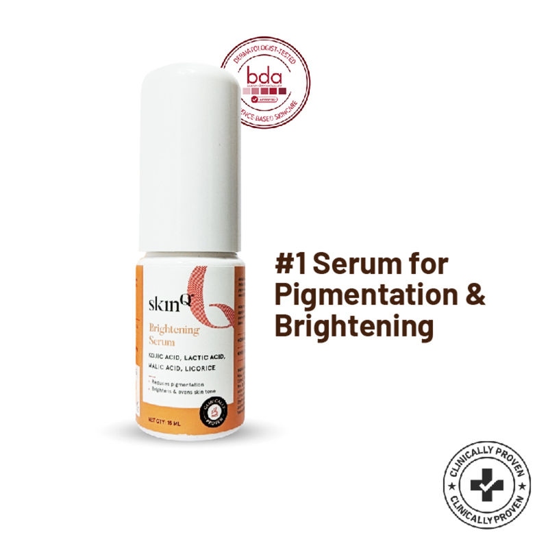 SkinQ Brightening Serum with Kojic Acid, Lactic Acid, Reduces Pigmentation & Dark Spots