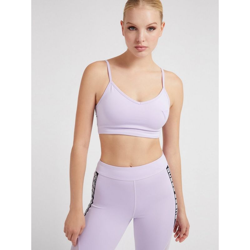 Guess Women Purple Solid Angelica Active Bra (S)