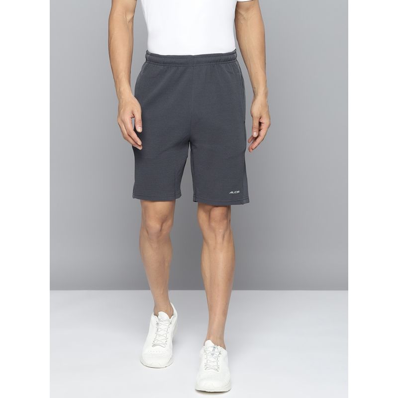 Alcis Men Charcoal Grey Solid Slim Fit Running Shorts (L)
